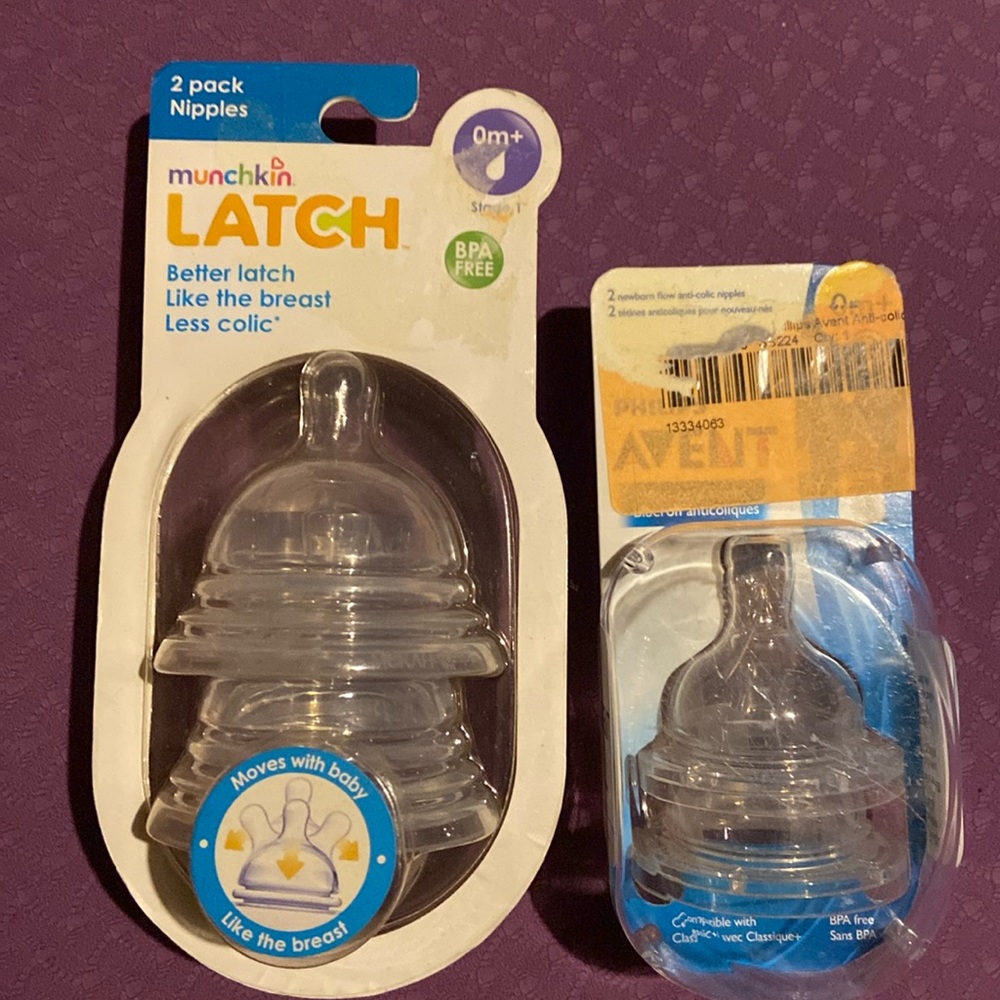 new never opened 0m bottle nipples